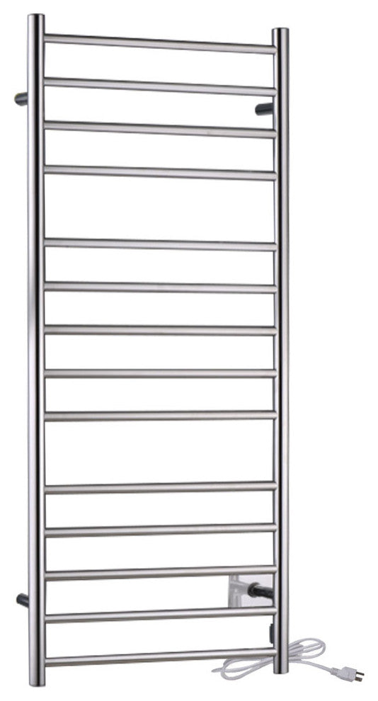 ANZZI Elgon 14-Bar Stainless Steel Wall Mounted Towel Warmer, Polished Chrome