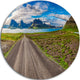 Peaks And Fjords Panoramic View, Landscape Disc Metal Artwork, 38"