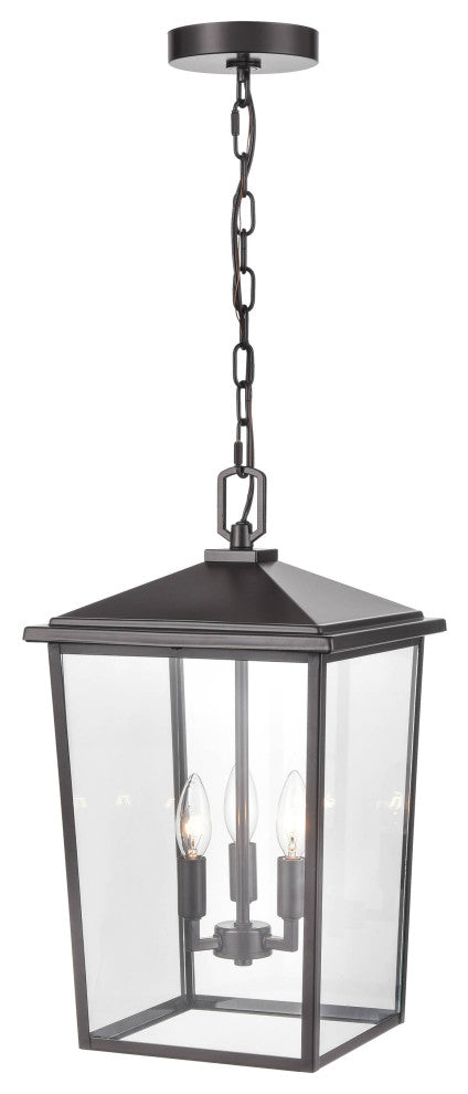 Fetterton Collection 3 Light 11" Powder Coat Bronze Outdoor Hanging Pendant