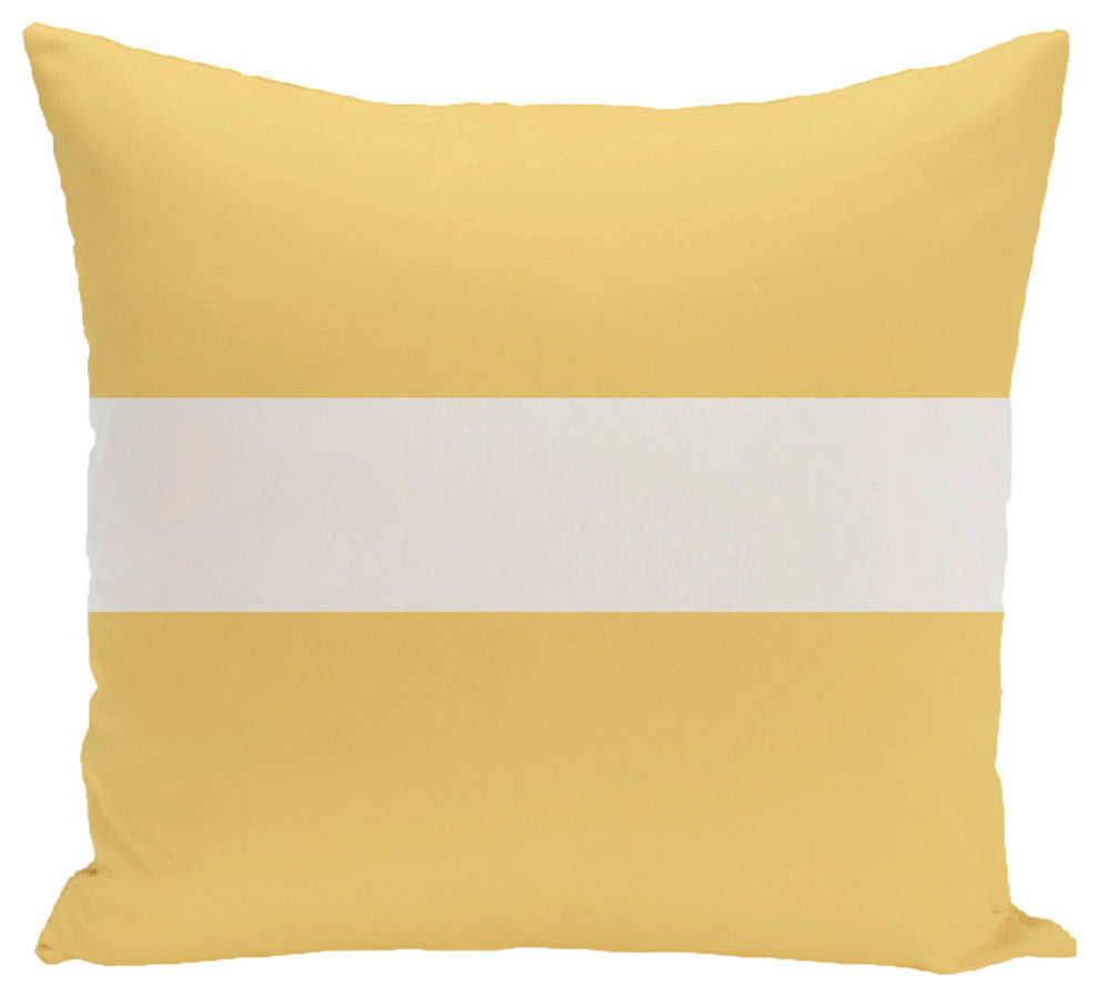 Narrow The Gap Stripe Print Outdoor Pillow, Soft Lemon, 20"x20"
