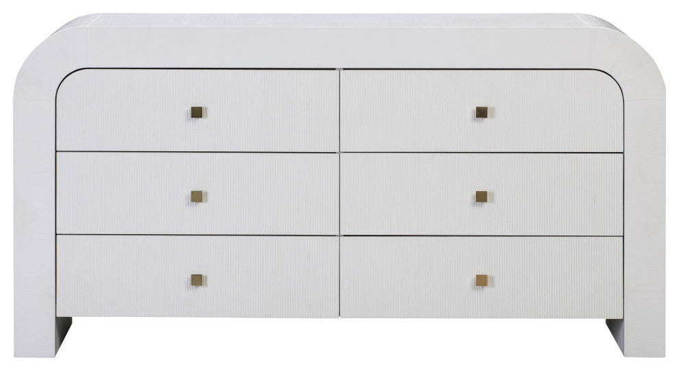 Hump 6 Drawer White Dresser