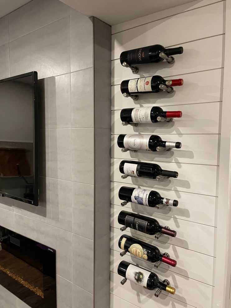 Vino Pins 1 Wall Mounted Wine Rack Peg, Milled Aluminum, Drywall Mounting