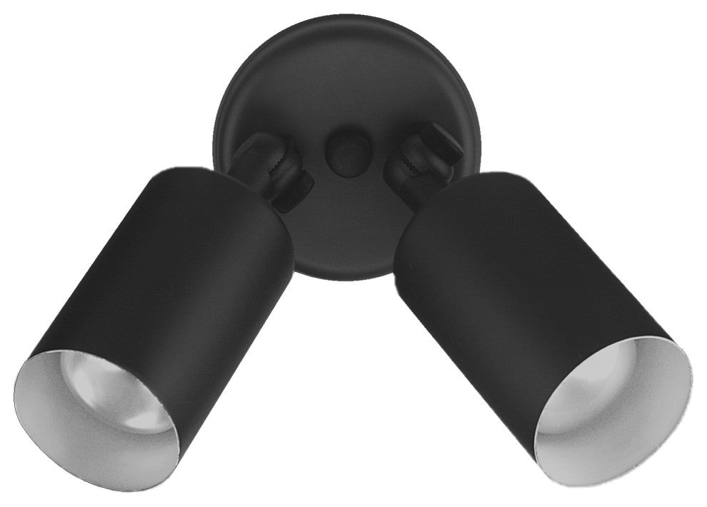 150-Watt Double Cylinder Adjustable Security Flood Light, Black