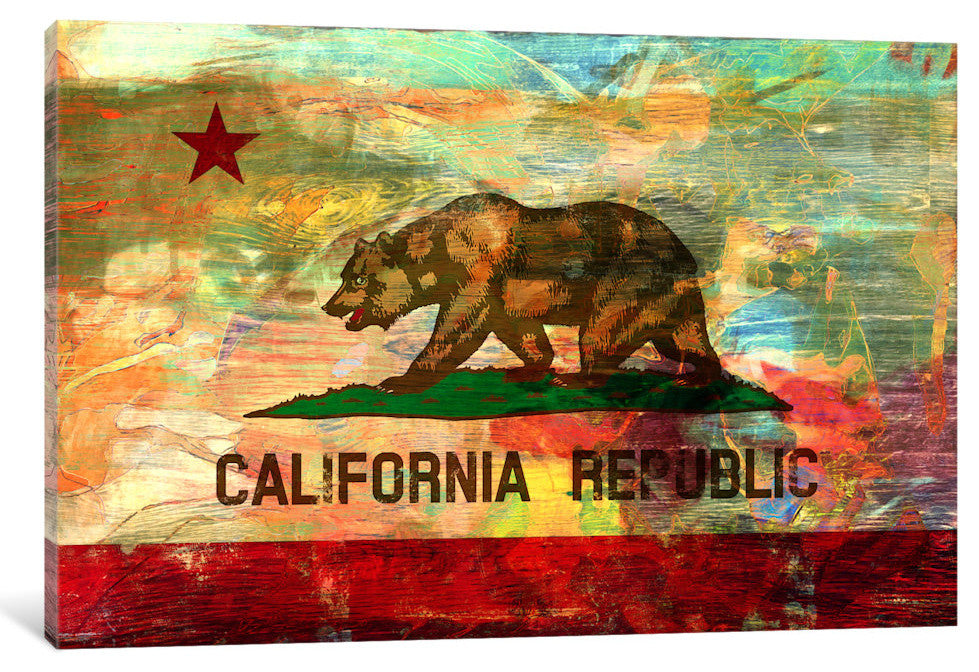 "Pattern Fade California Flag Gallery" by iCanvas, 18x12x1.5"