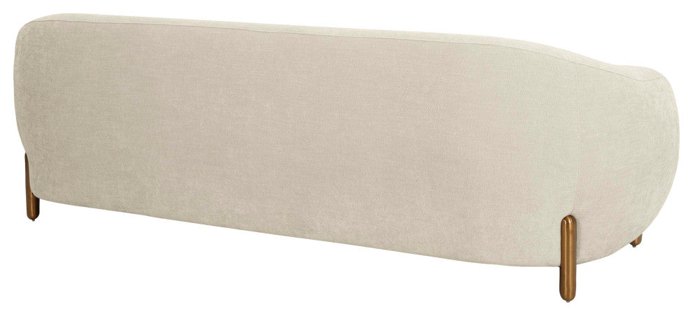 Lina Upholstered Sofa, Cream Textured Linen