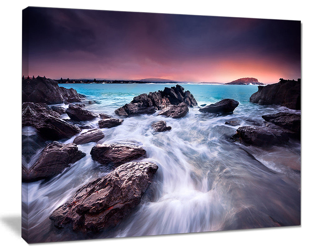 "Fascinating View of Rocky Coast" Seashore Canvas Wall Art, 40"x30"