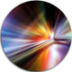 Rays Of Speed Purple, Abstract Digital Art Disc Metal Wall Art, 23"