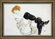 Egon Schiele Woman in Black Stockings - 18" x 27" Framed Premium Canvas Print