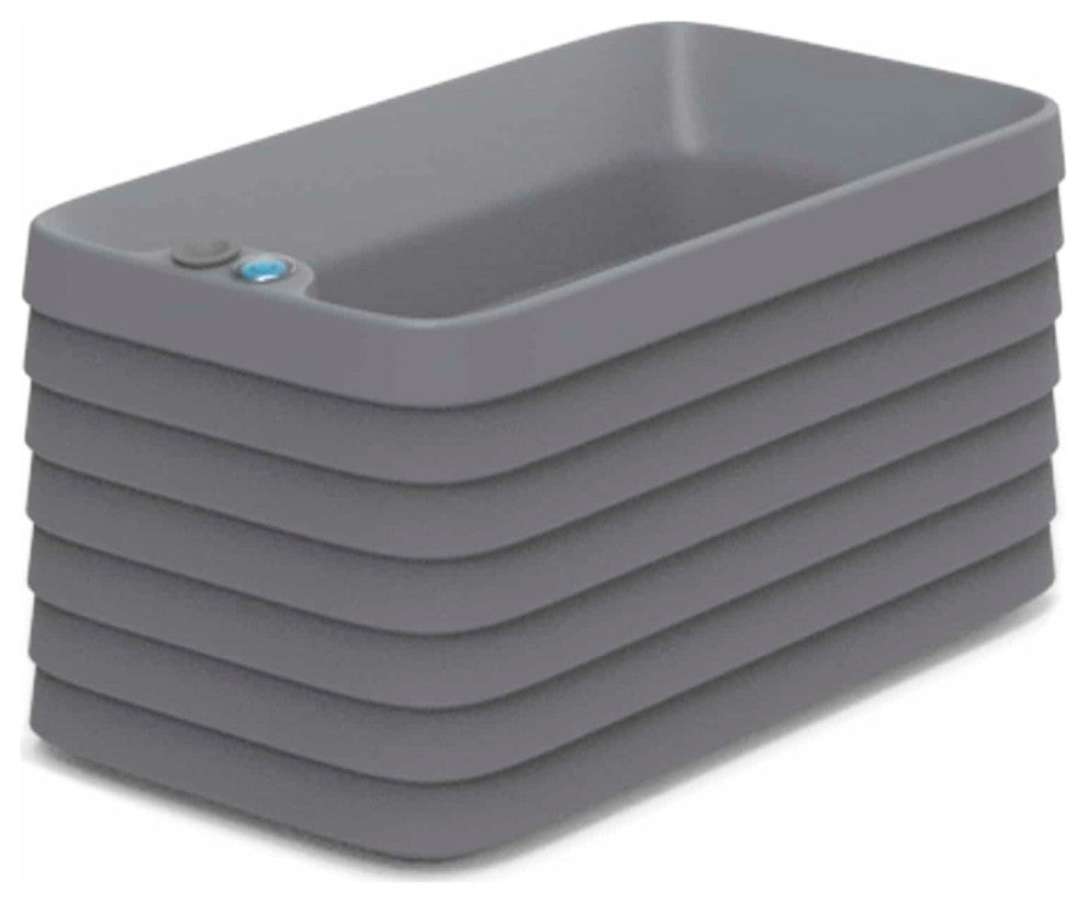 TruDrop Slat Self Watering Windowbox, Slate, Small 23"x13"x12"h