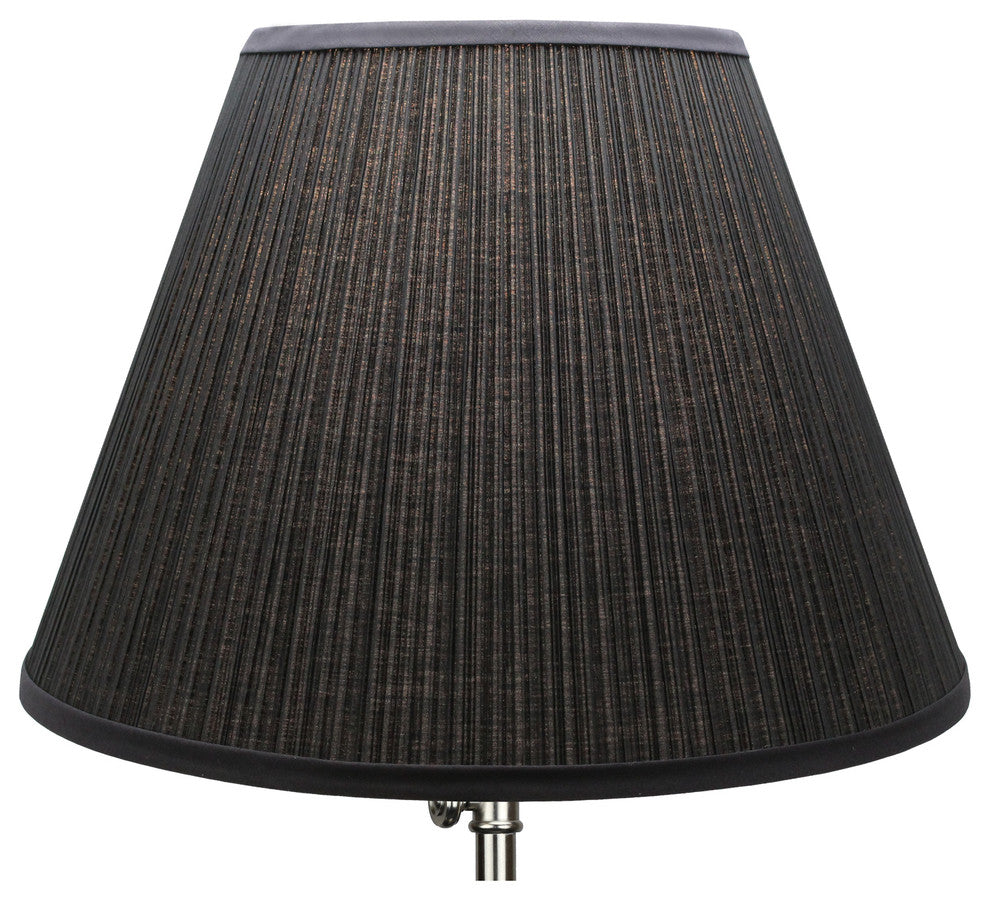 Fenchel Shades, 9"x18"x13" Spider Attachment Empire Lamp Shade, Pleated Mushroom Black