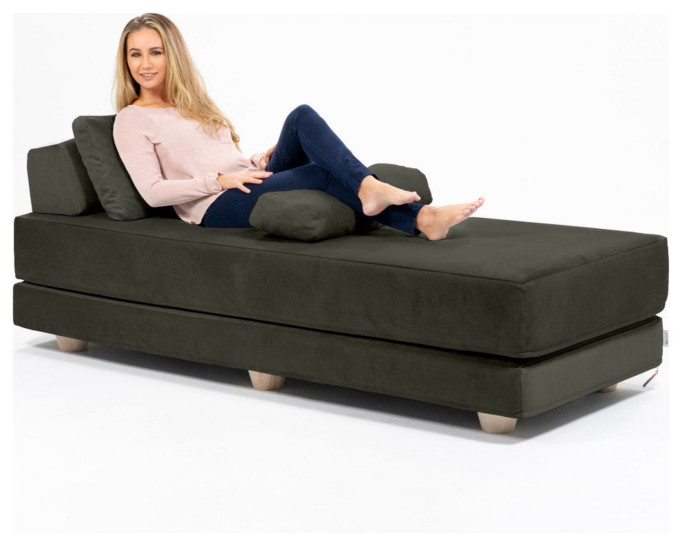 Jaxx Balshan Chaise Lounge Daybed, Charcoal