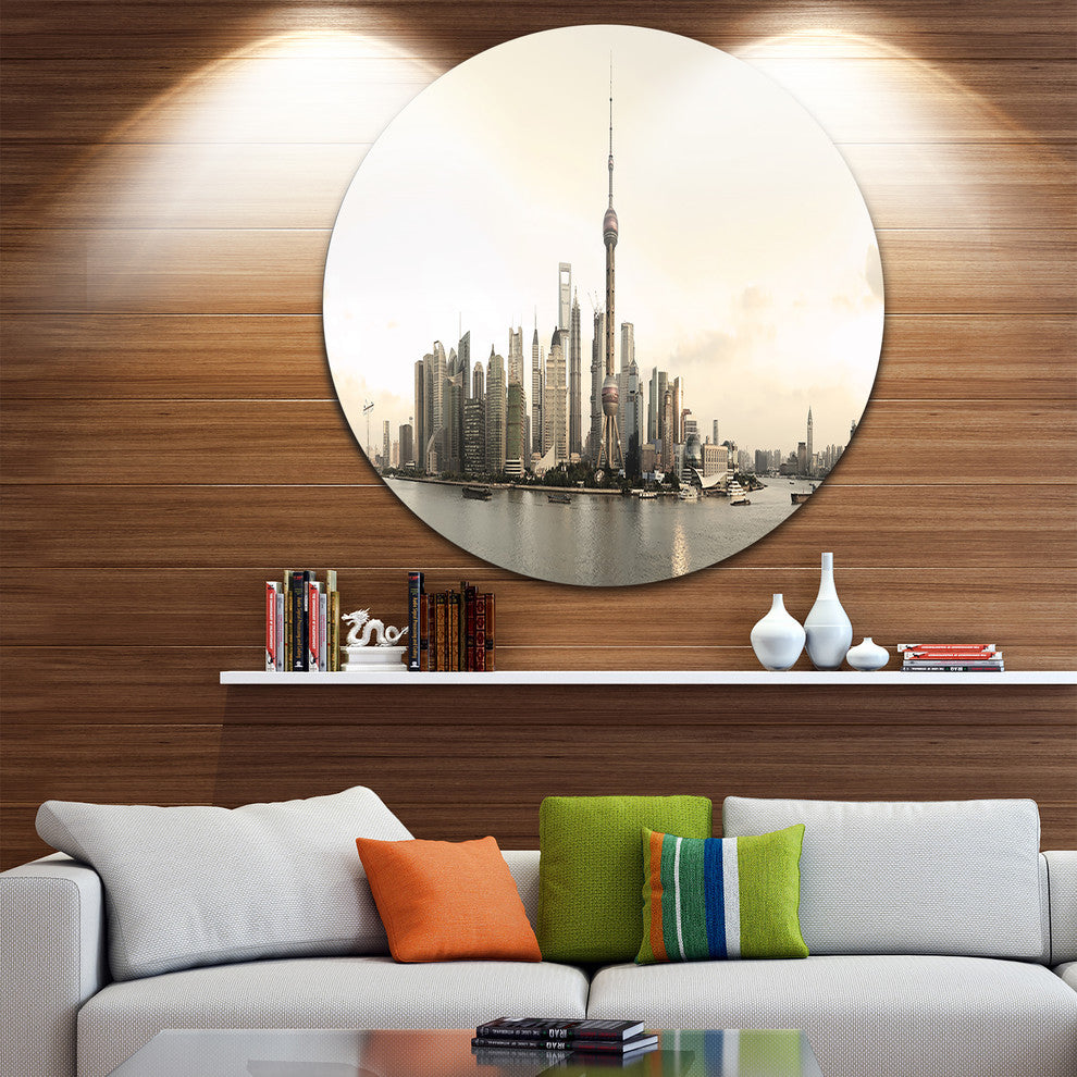 Shanghai'S Modern Architecture, Cityscape Photo Round Wall Art, 11"