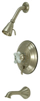 Kingston Brass Tub and Shower Faucet, Brushed Nickel