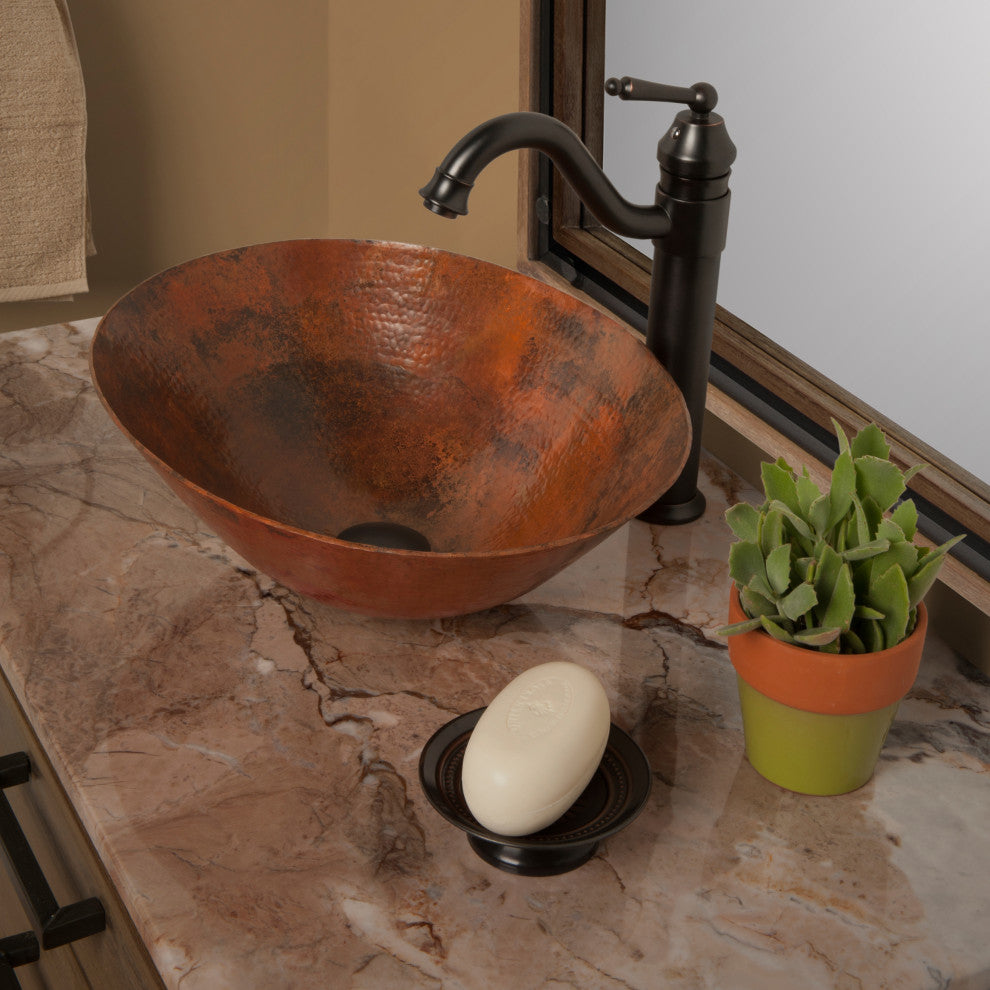 Solid Brass Vessel Sink Pop-Up Drain without Overflow, Oil Rubbed Bronze
