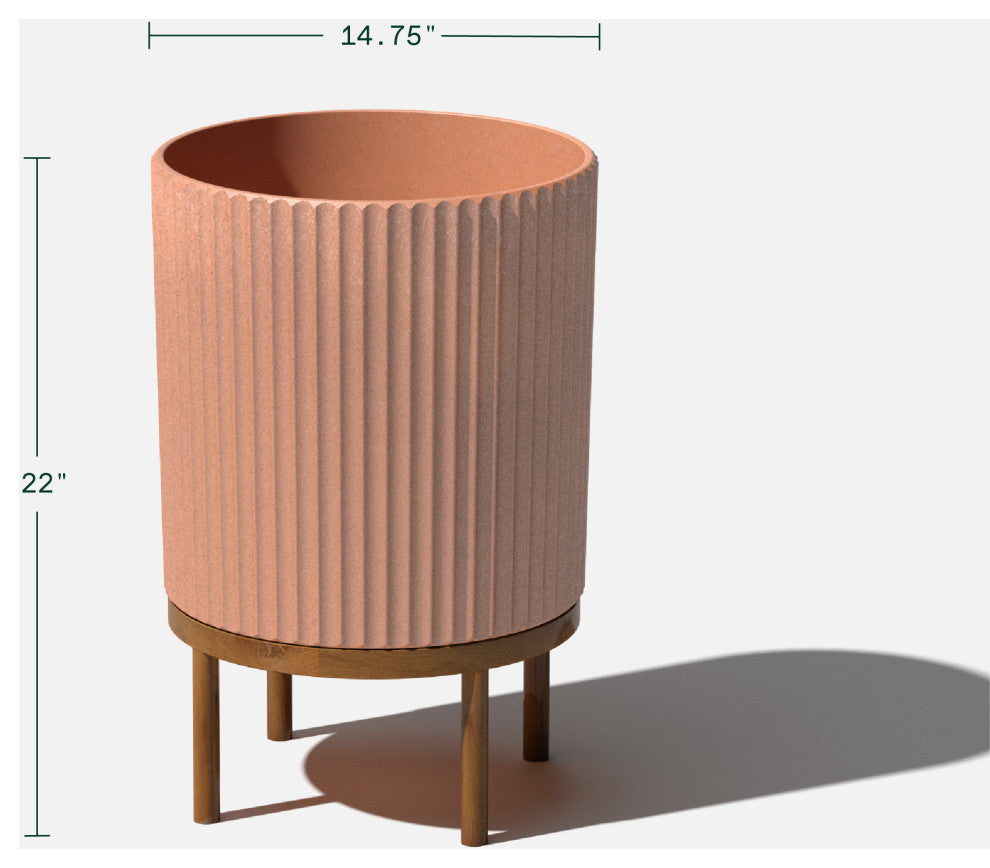 Veradek Demi Series Raised Planter With Stand, Terracotta/Brown, 16", Single