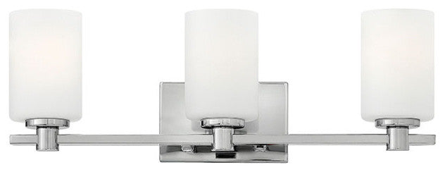 Karlie Bath Three-Light in Chrome With Etched Opal Glass