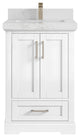 Boston 24 Single Sink Bathroom Vanity, White 2" Calacatta Nuvo