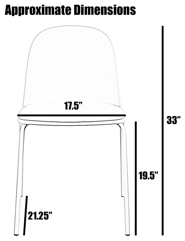 Set of 4 Stackable Dining Stacking Chairs With Padded Seat Faux Leather Metal, White