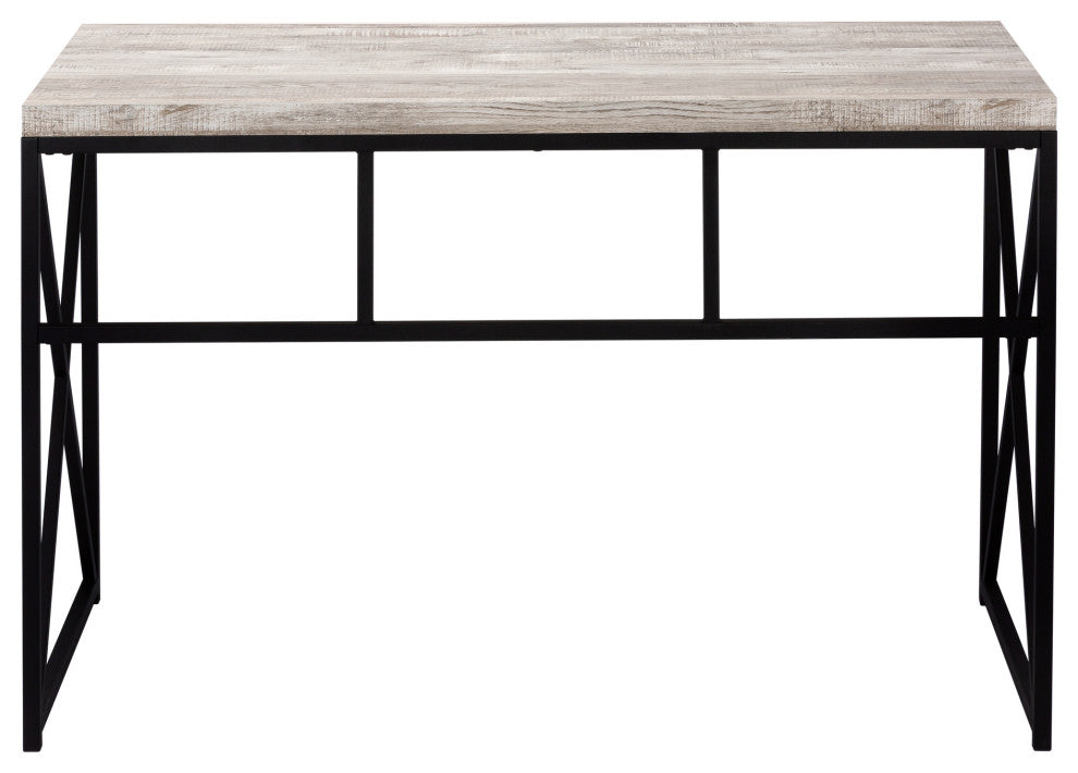Computer Desk, Home Office, Laptop, Work, Metal, Laminate, Beige, Black