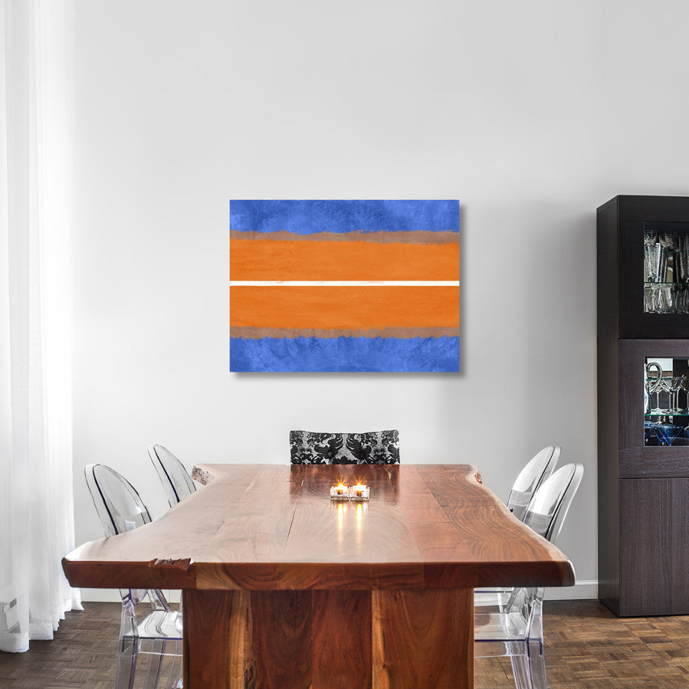 "Blue And Orange Abstract Theme 4" Fine Art Print