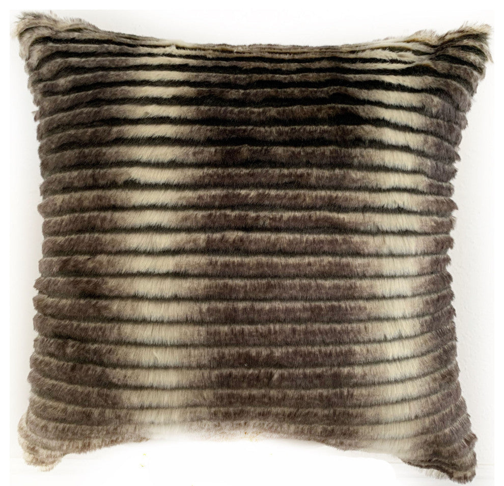 Plutus Animal Faux Fur Luxury Throw Pillow, 22"x22"