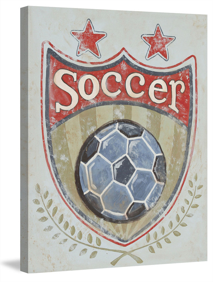 Marmont Hill, "Soccer Shield" by Reesa Qualia Painting on Wrapped Canvas, 30x39
