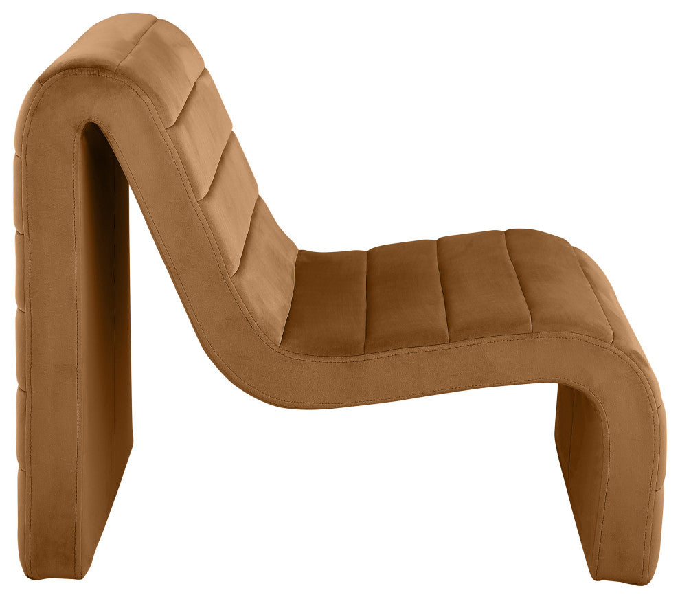 Ivy Upholstered Accent Chair, Saddle, Velvet