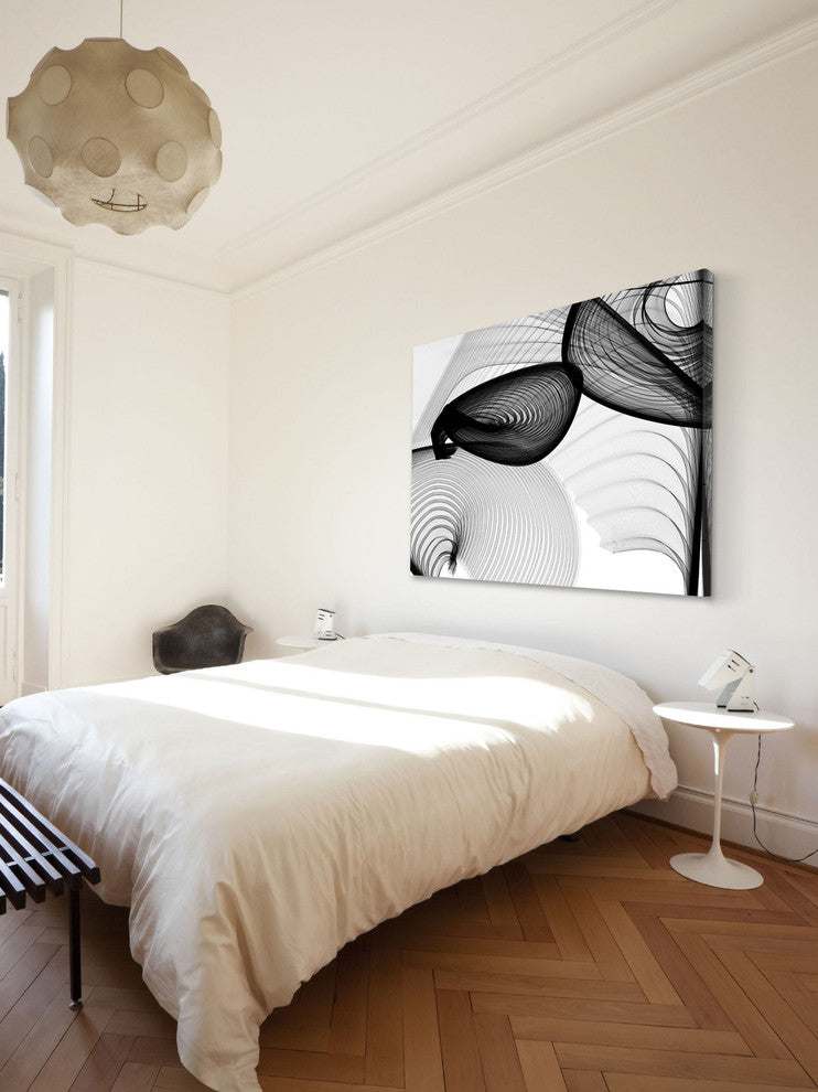 "Abstract Black and White 22-15-51 v1" Painting Print on Canvas by Irena Orlov