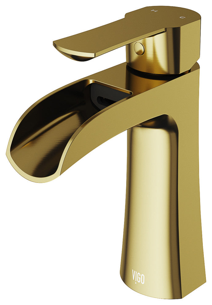 VIGO Paloma 7" H Single Handle Single Hole Bathroom Faucet, Matte Brushed Gold, Without Extras