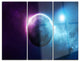 "Deep Space Planet" Spacescape Metal Wall Art, 3 Panels, 36"x28"
