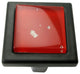 Red Iridescent Nova Crystal Glass Black Metal Square Manor Knob