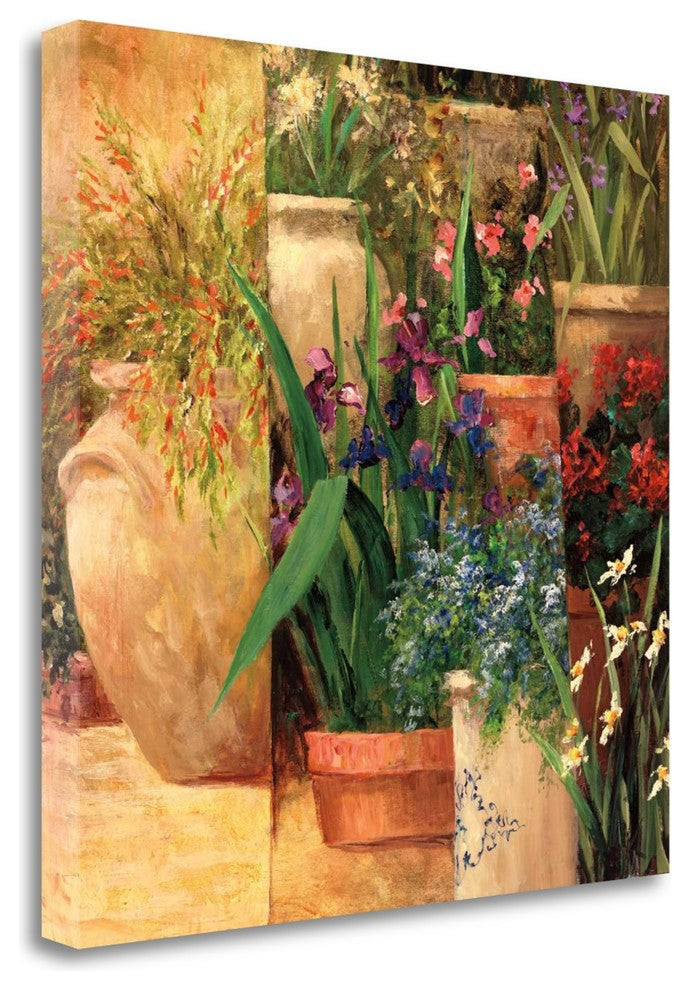 "Flower Pots Left" By Art Fronckowiak, Giclee Print on Gallery Wrap Canvas