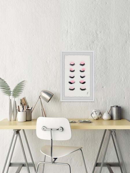 "Rows of Lashes" Framed Painting Print, 16"x24"