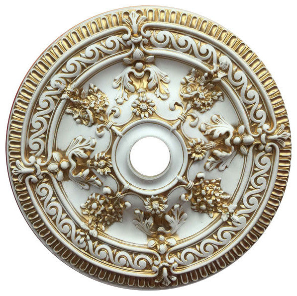 Artistry Lighting, Round 24" Antique White and Gold Ceiling Medallion (ARP10-F1)