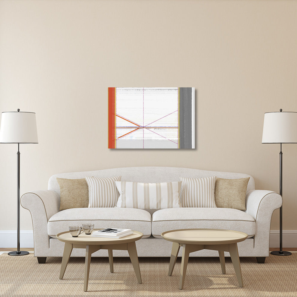 "Abstract Orange And White" Fine Art Print