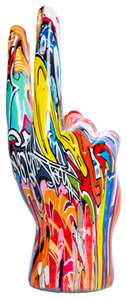 Interior Illusions Plus Street Art Peace Sign Tabletop, 9" Tall