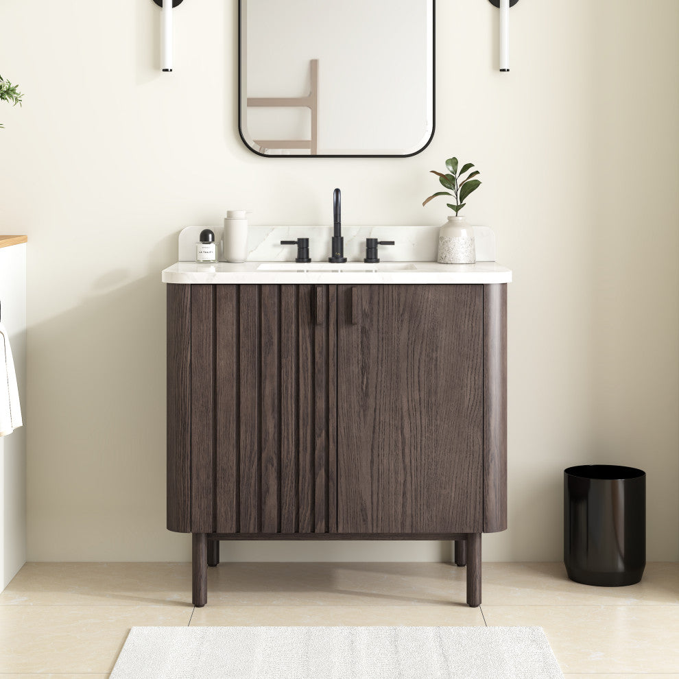 Blakely Vanity Only Collection, Brown Oak, 36