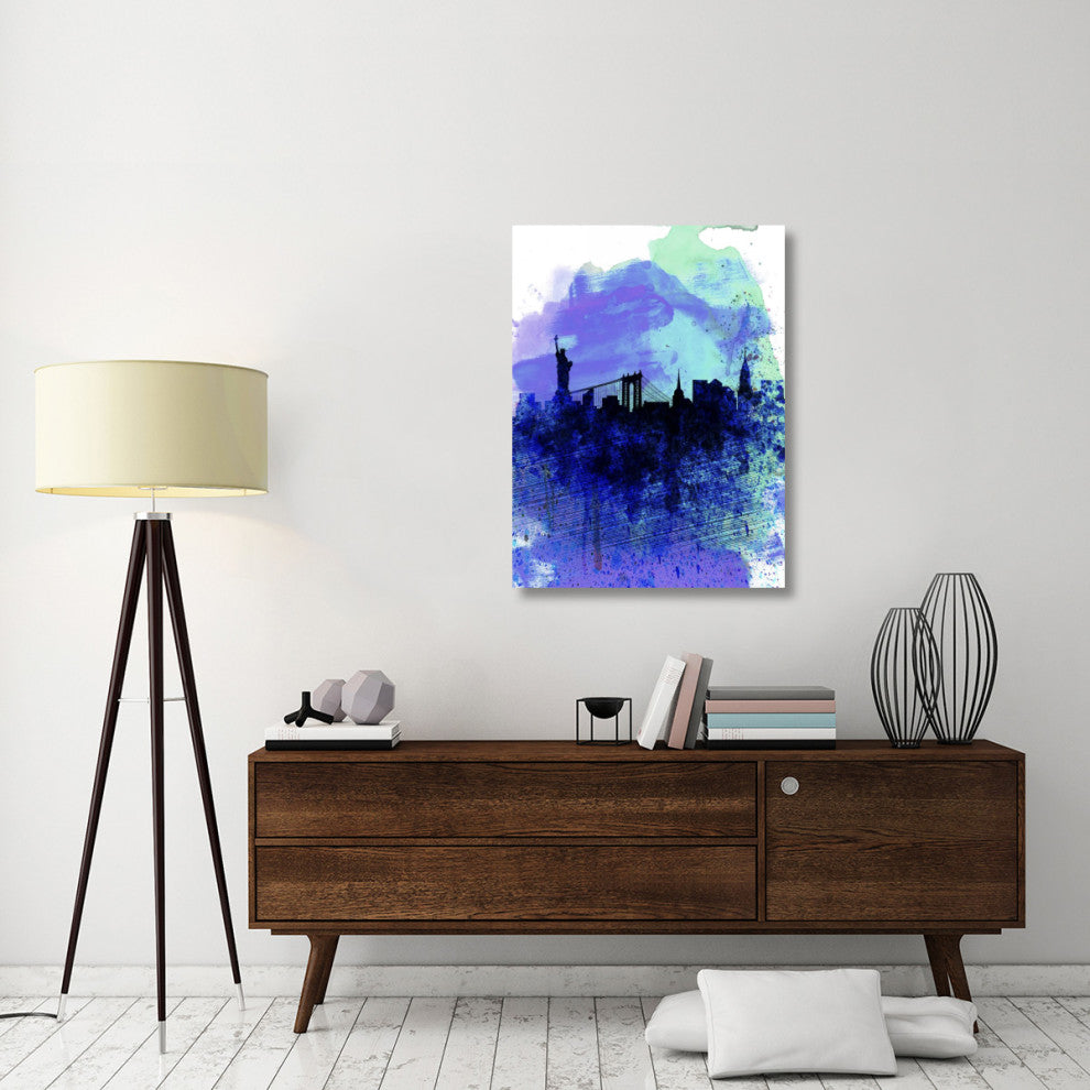 "New York  Watercolor Skyline 2" Fine Art Print