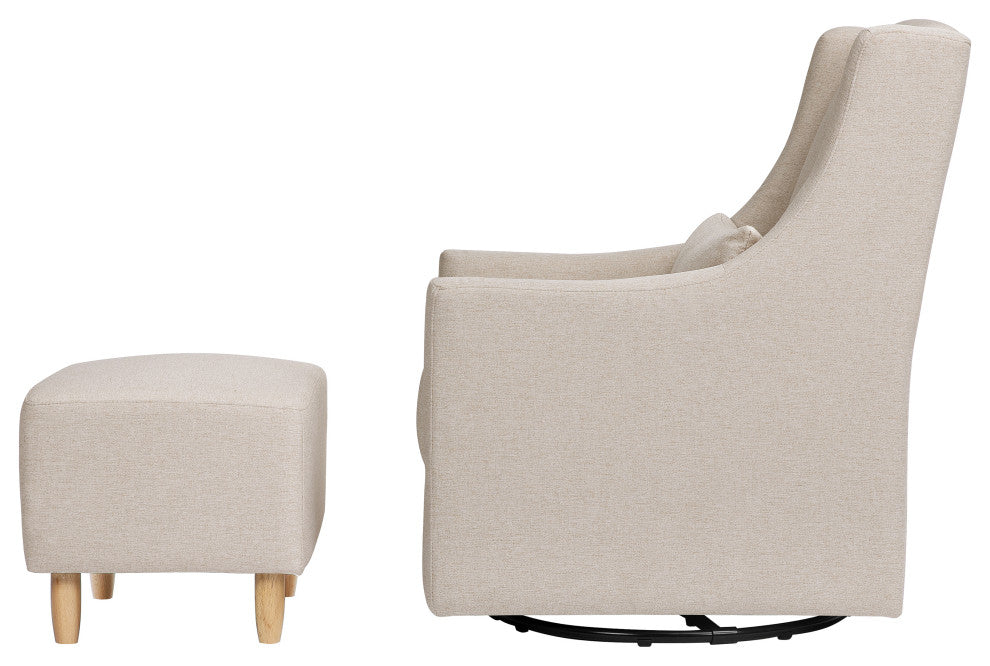 Toco Swivel Glider and Ottoman, Water Repellent and Stain Resistant, Performance Beach Eco-Weave