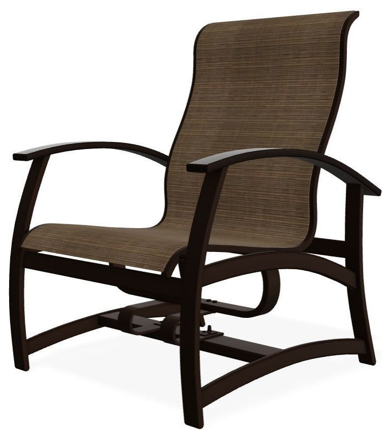 Belle Isle Sling Outdoor Hidden Motion Lounge Chair, Bark/Kona