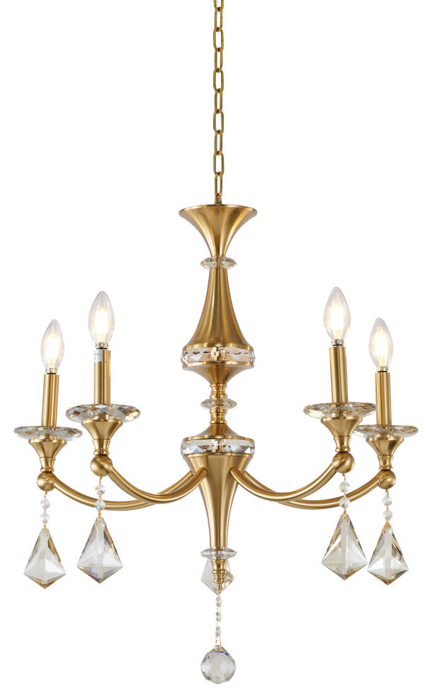 Bethel International LA44C23BR 5-Light Chandelier, Chrome