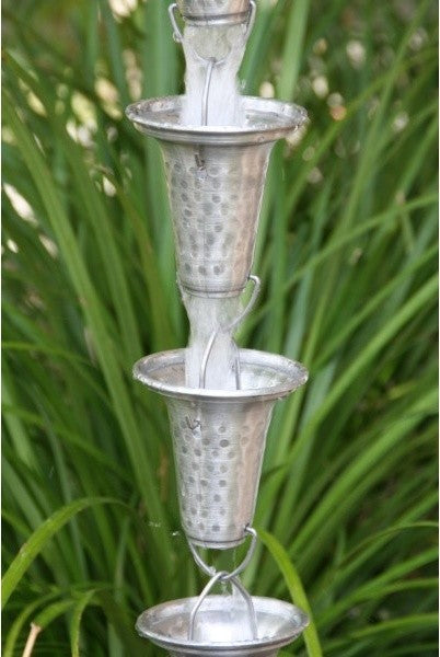 Aluminum Flared Cups Rain Chain with Installation Kit, 13'