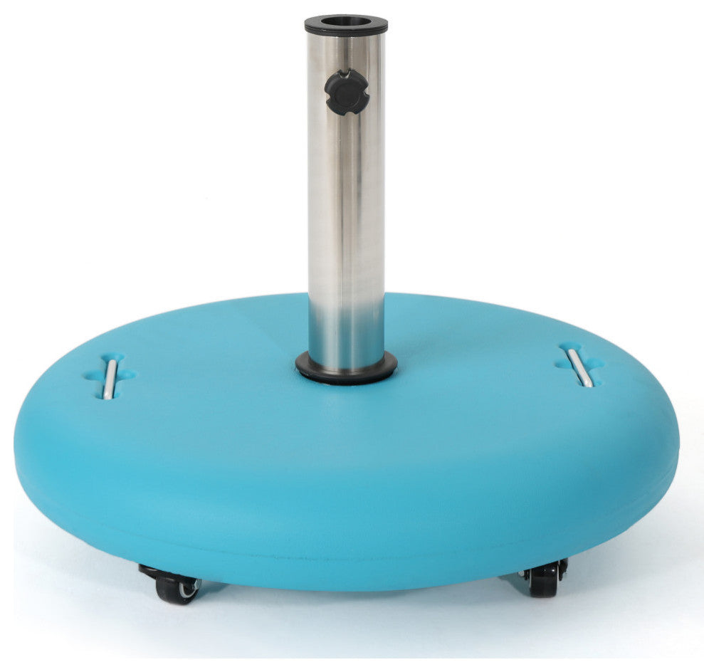 Louise Outdoor Concrete Circular 80lb Umbrella Base Holder, Teal