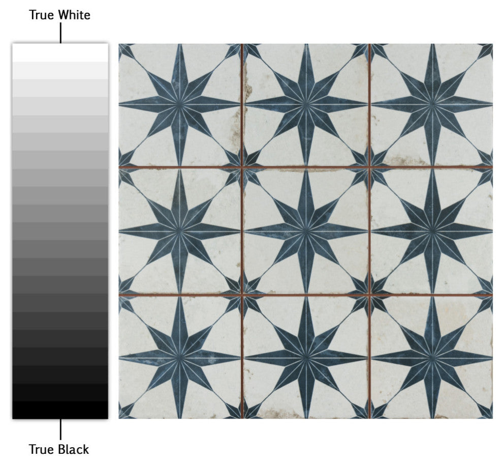 Harmonia Kings Star Blue Ceramic Floor and Wall Tile