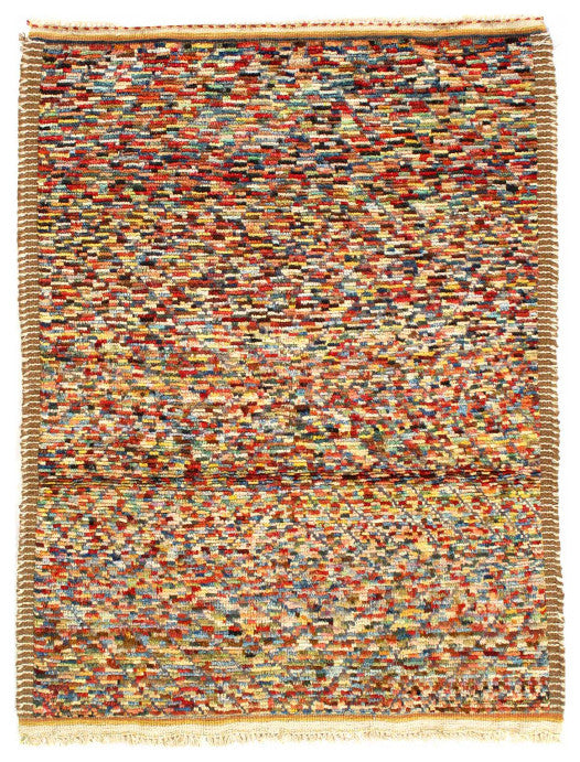 Multi Color Fine Hand Knotted Moroccan Rug 4'4"x5'11"