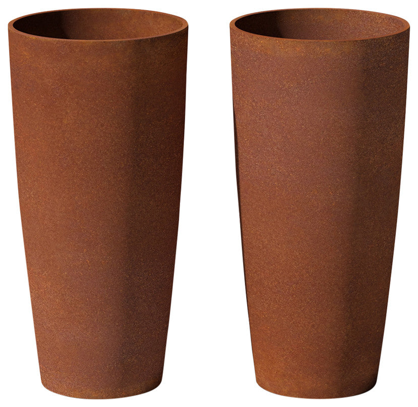 Veradek Patina Series Selena Planter Rust, Rust, 28", 2 Pack