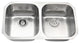 MOORE Undermount 32" Double Bowl Kitchen Sink,Accent Faucet,Polished Chrome