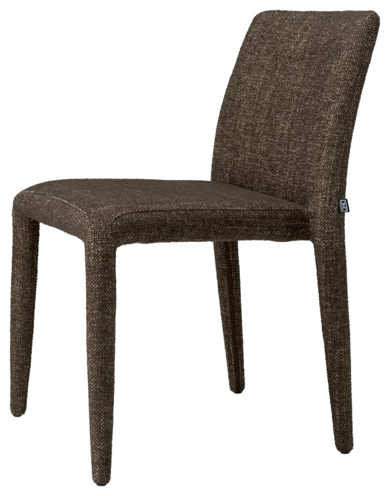 Fabric Covered Dining Chairs, Set of 2, Eichholtz Leiza, Brown