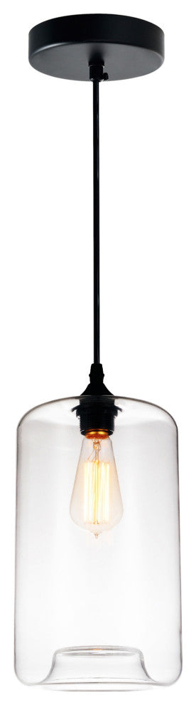 Glass 1 Light Down Mini Pendant With Clear Finish