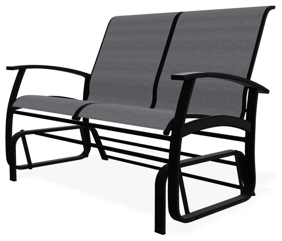 Belle Isle Sling 2-Seat Glider, Augustine Pewter/Black